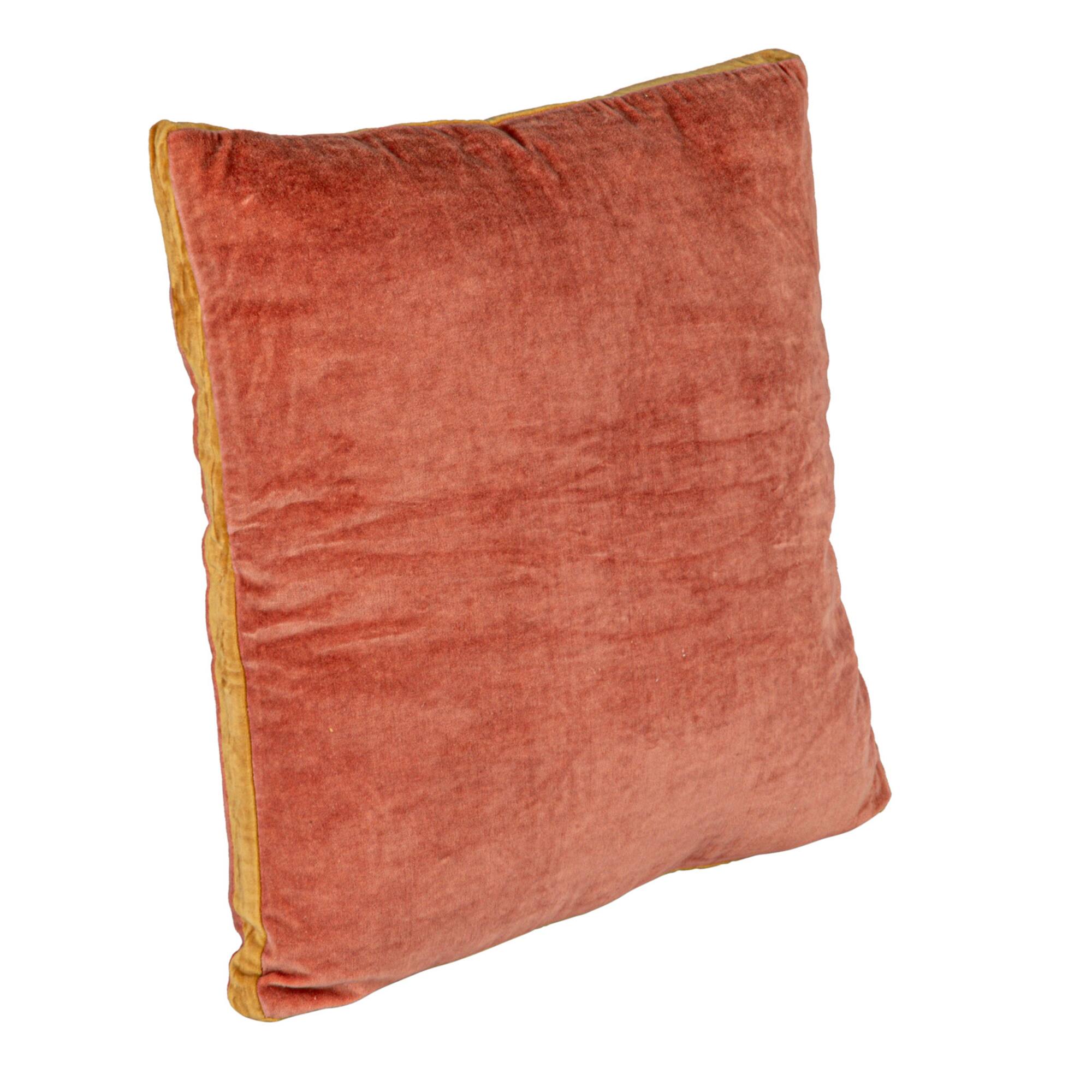 Hello Honey® 20" x 20" Apricot & Mustard Art Deco Velvet Pillow